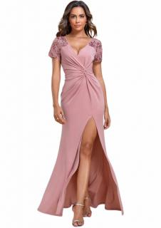 Ever Pretty večerní a společenské šaty EP01669-3 růžová XL (42)