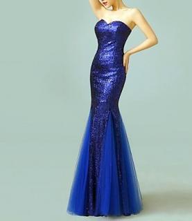 F4H společenské šaty 307310-3 modrá (XS)