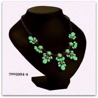 FLOWER náhrdelník  krystaly 7005994-4  (kamínky zelené)