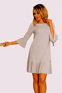 Numoco dámské plisované šaty Lucy 228-6 šedá L