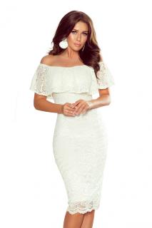 Numoco dámské šaty 268-1 bílá XL (krajkové)