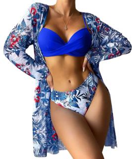 Sexy Lingerie dvoudílné plavky s kabátkem 301610-13 modrá XL