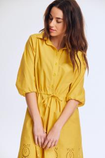 Dámské košilové šaty Dubia madeira žlutá 36