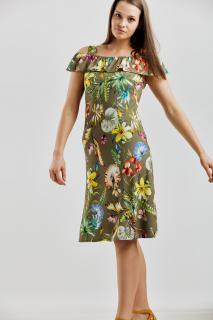 Dámské šaty Maria tropik oliva 42
