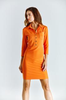 Dámské šaty s límečkem Ariel oranžová 44