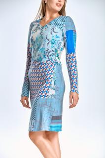 Dámské svetrové šaty Irene patchwork 36