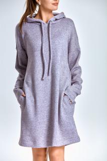 Dámské svetrové šaty s kapucí Dejzy šeříková 36