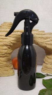 PET láhev RIGOLETTO 100 ml černá s mini rozprašovačem 24/410