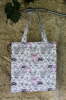 Plátěná taška - růžové kočky