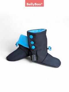 BellyBoo® Capáčky - All Black - modré Velikost: 11 cm - od 0. až 6. měsíce