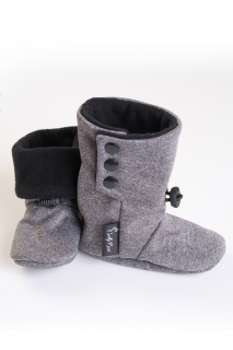 BellyBoo® Capáčky - All Grey - černé Velikost: 12,5 cm - od 6. až 11. měsíce