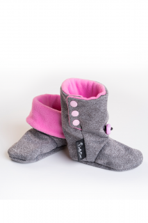 BellyBoo® Capáčky - All Grey - růžové Velikost: 11 cm - od 0. až 6. měsíce