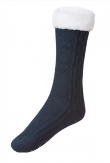 Domácí ponožky s plyšovou podšívkou modré