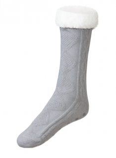 Domácí ponožky s plyšovou podšívkou šedé