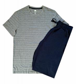F&F 903 Pánské pyžamo kr. rukáv modrošedé M