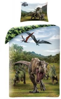 Halantex Povlečení Dinosauři Jurský park T-Rex II bavlna 140x200 70x90