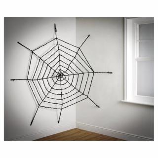 Halloween | Černá velurová pavučina 140 cm