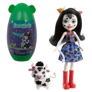 Mattel EnchanTimals Panenka ve vajíčku Cambrie Cow & Cheese