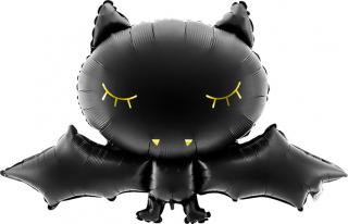 PartyDeco Fóliový balónek Netopýr 80 x 52 cm černý