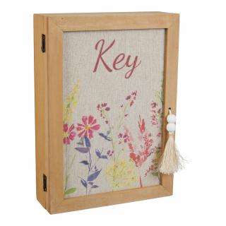 Skříňka na klíče s květinovým motivem, cca 28x20x7cm
