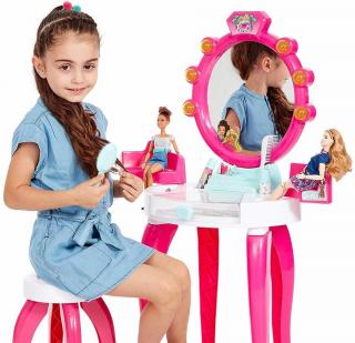 Theo Klein 5327 Barbie dětský kosmetický stůl se světelnými a zvukovými efekty