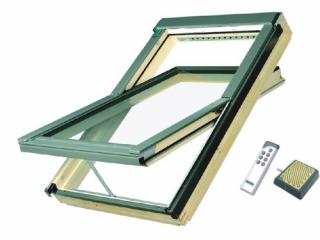 Dřevěné ELEKTRICKÉ okno FAKRO FTP-V U3 Z-Wave rozměr: 55x98 cm