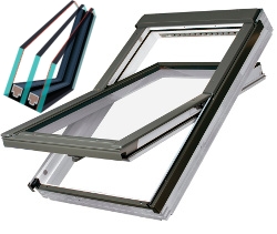 Plastové s trojskly střešní okno FAKRO PTP-V U4 Rozměr: 114x118 cm