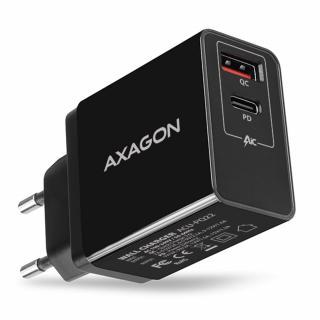 AXAGON ACU-PQ22, PD & QC nabíječka do sítě 22W, 2x port (USB-A + USB-C), PD3.0/QC3.0/AFC/FCP/Apple