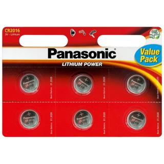 Baterie lithiová, CR2016, 3V, Panasonic, blistr, 6-pack (cena za 1ks)