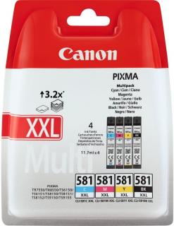 Canon 1998C005 - originální multipack 4ks CLI-581XXL (Azurová, Purpurová, Žlutá, Černá)  Canon 1998C005 - originální multipack 4ks CLI-581XXL…