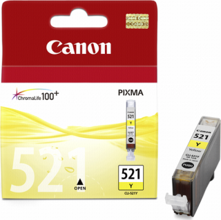 Canon CLI-521Y - originální žlutá 9ml 505 stran  Canon CLI-521Y - originální žlutá inkoustová kazeta ( yellow )