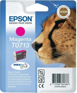 Epson C13T0713 - originální inkoustová kazeta T0713 purpuová ( magenta ) 375 stran  Originální inkoustová kazeta Epson T0713 C13T07134010 purpurová ,…
