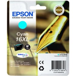 Epson T1632 - Originální azurová inkoustová kazeta 16XL ( C13T16324012 ) Cyan 6,5ml  Originální azurová inkoustová kazeta pro Epson T1632 cyan 16XL…