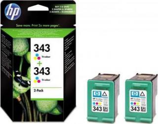 HP CB332EE - Originální HP č. 343 2-Pack (HP CB332EE) Tri-color 2x330 stran, 2x7ml