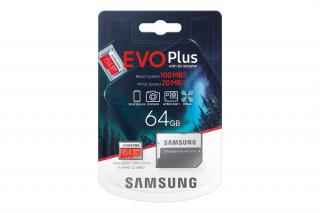 Micro SDXC 64GB Samsung EVO Plus + SD adaptér MB-MC64HA/EU