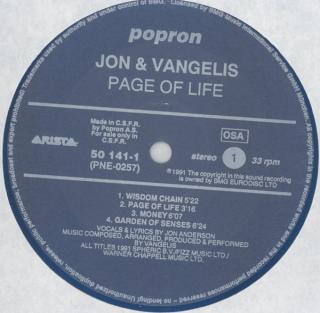 Jon And Vangelis – Page Of Life