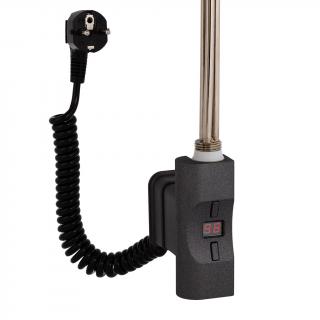 Elektrická topná tyč s regulací Home Plus 300W Barva: Tmavý matný antracit, Tvar profilu: D-profil
