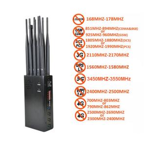 Výkonná rušička signálu 5G-4G-3G-2G+WIFI 2.4G+GPSL1+LOJACK