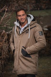 Zimní kabát / pánská zimní dlouhá bunda Ragaan Stone Harbour - LIGHT BROWN Velikost: L