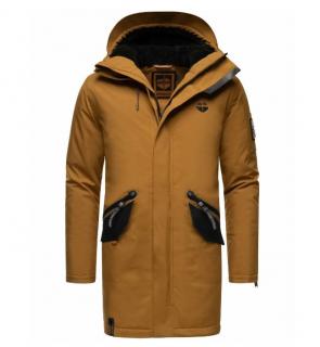 Zimní kabát / pánská zimní dlouhá bunda Ragaan Stone Harbour - TABACCO Velikost: S