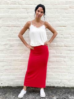 dlouhá basic sukně Barva: červená