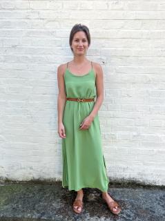 dlouhé basic šaty Lauren Barva: zelenkavá