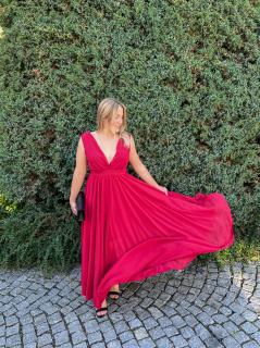 dlouhé šaty Kylie Barva: tmavě červená