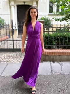 dlouhé šaty multi Barva: tmavá fialová