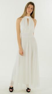 dlouhé tylové šaty Adriana Barva: Bílá
