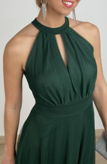dlouhé tylové šaty Adriana Barva: lahvová zelená