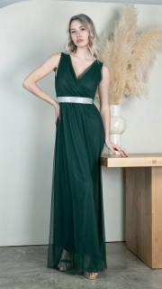 dlouhé tylové šaty Ella Barva: lahvová zelená