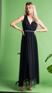 dlouhé tylové šaty Karol Barva: černá