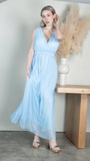 dlouhé tylové šaty Karol Barva: světle modrá