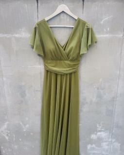 dlouhé tylové šaty Patricie Barva: olivová